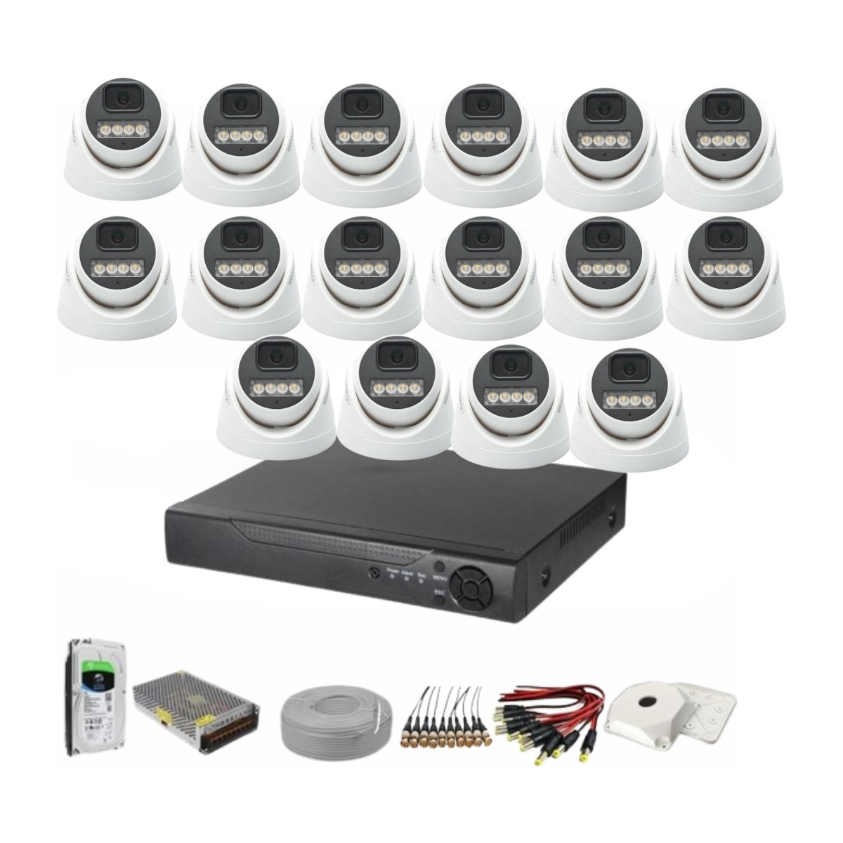 Go Vision 16'lı Dome Kamera Seti 2 Mp 3.6mm Full Color Serisi